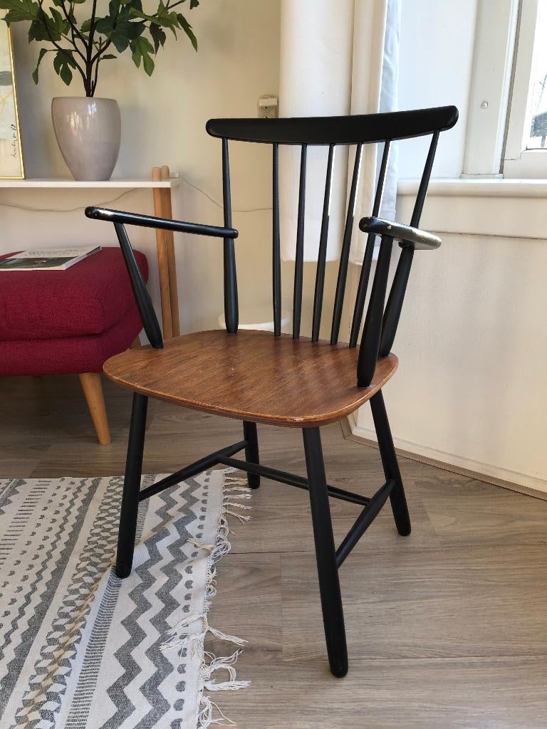 vintage retro spijlenstoel fauteuil, Ophalen, Huis en Inrichting