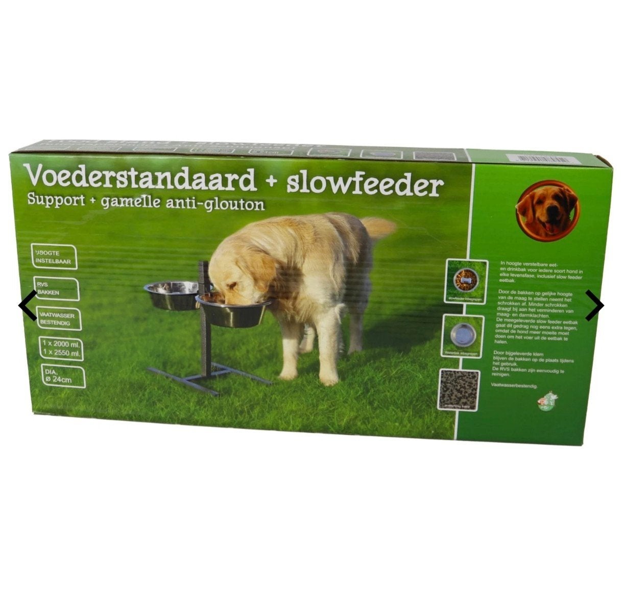 Hondenvoerstandaard + slowfeeder – NIEUW IN DOOS, Dieren en Toebehoren, Ophalen of Verzenden, Nieuw