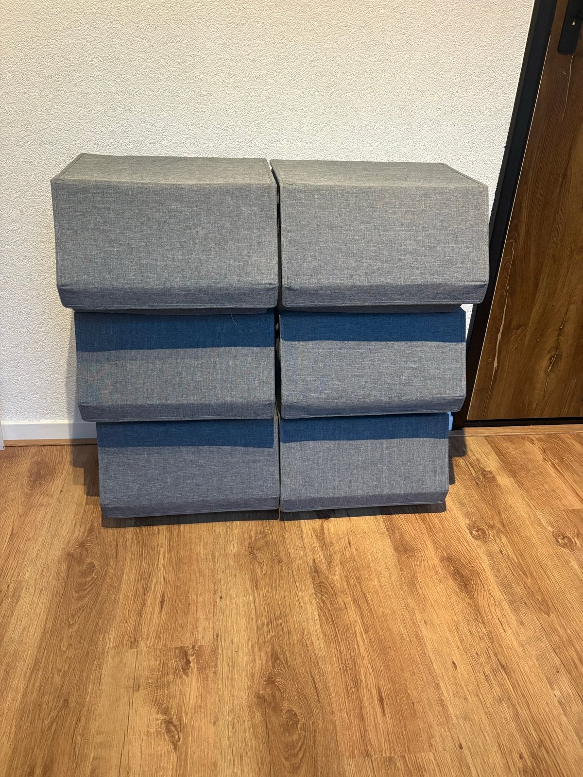 6x Opbergboxen - Grijs - 44 liter, Ophalen, Gebruikt