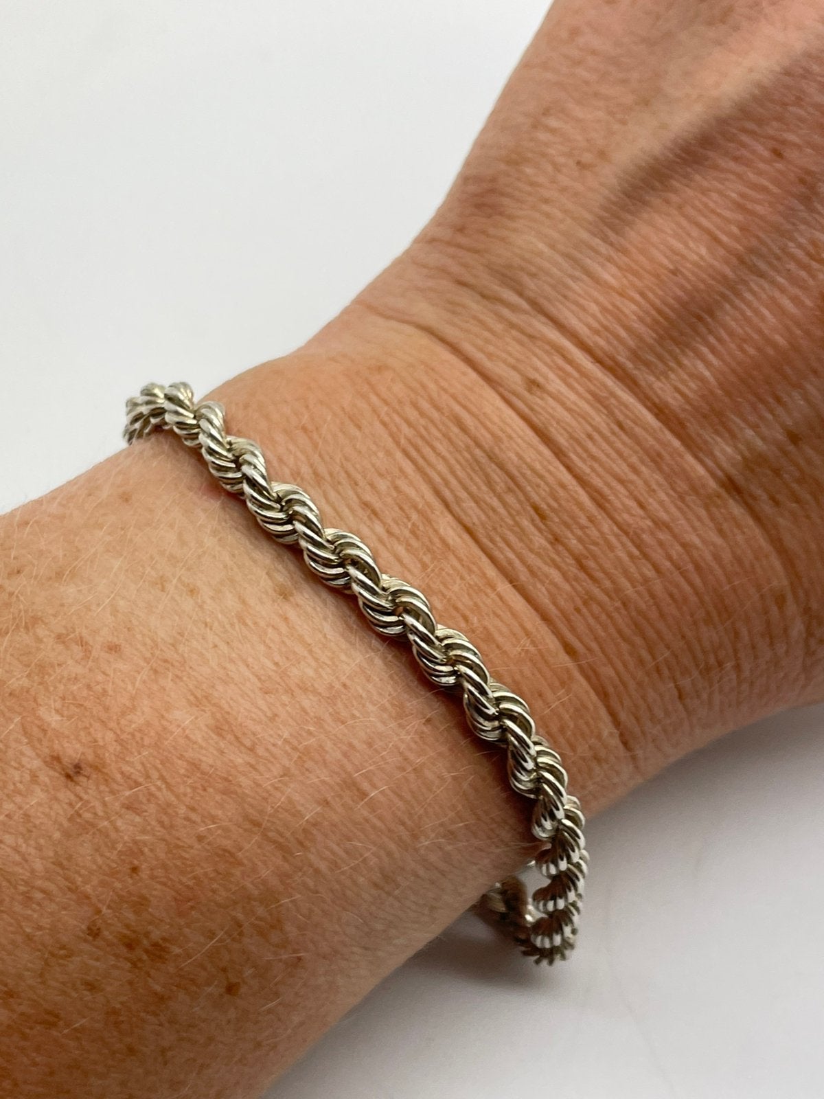 E250 Prachtige zilveren rope armband, Ophalen of Verzenden, X, Zilver, Zilver