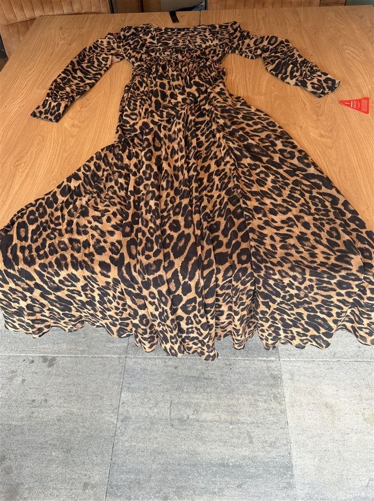 Myleene Klass Bruine Luipaardprint Chiffon Maxi Jurk - Maat, Maat 38/40 (M), Bruin, Ophalen of Verzenden, Zo goed als nieuw