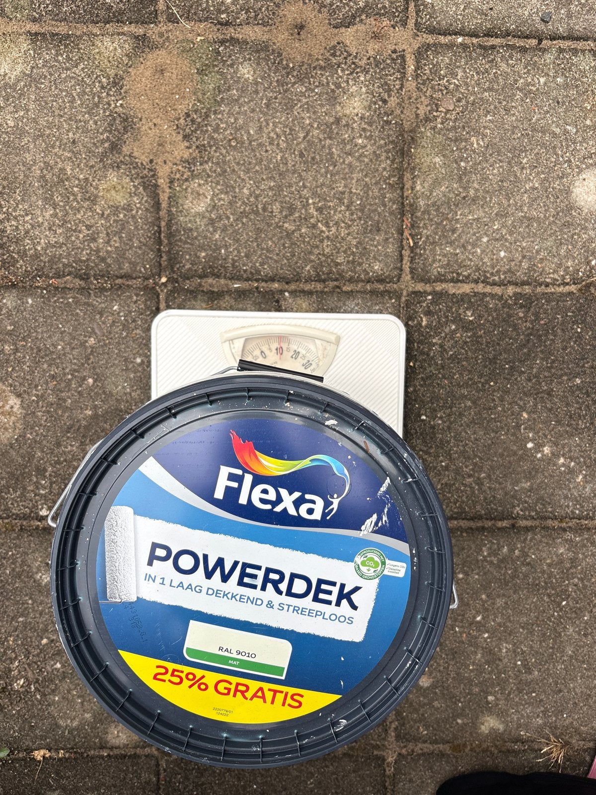 Flexa Powerdek Muurverf RAL 9010 - 10 Liter Over, Ophalen, Wit, 10 tot 15 liter, Verf