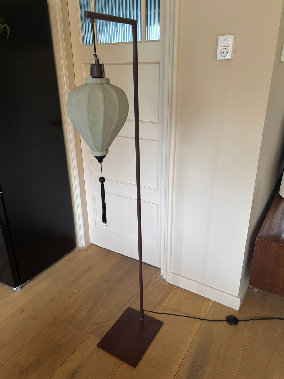 Dutchbone Suoni Vloerlamp | Staande lamp | Lampion | Groen, Ophalen, Zo goed als nieuw, 150 tot 200 cm
