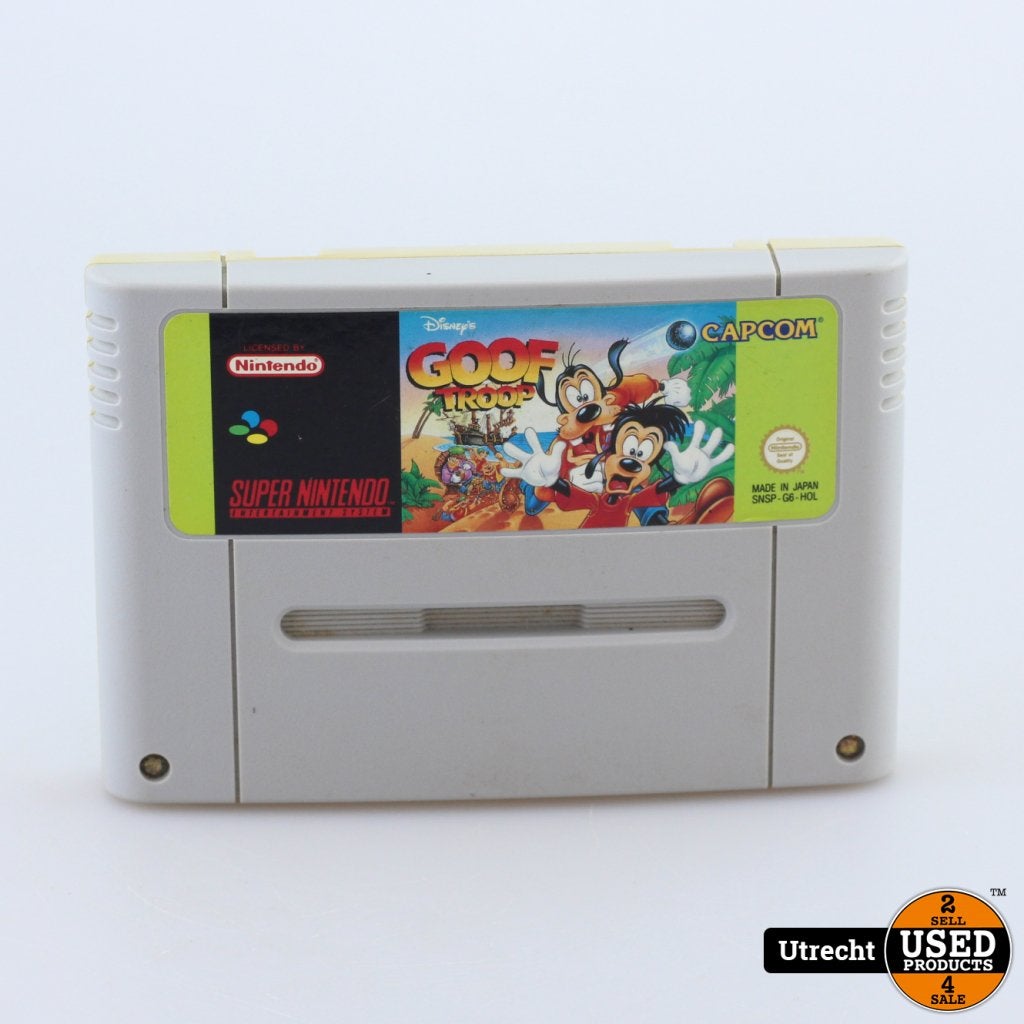 Nintendo SNES Game Goof Troop, Nintendo, Zo goed als nieuw, Support@nintendo.com, 11-1 Hokotate-cho, Kamitoba, Minami-ku
Kyoto 601-8501
Japan