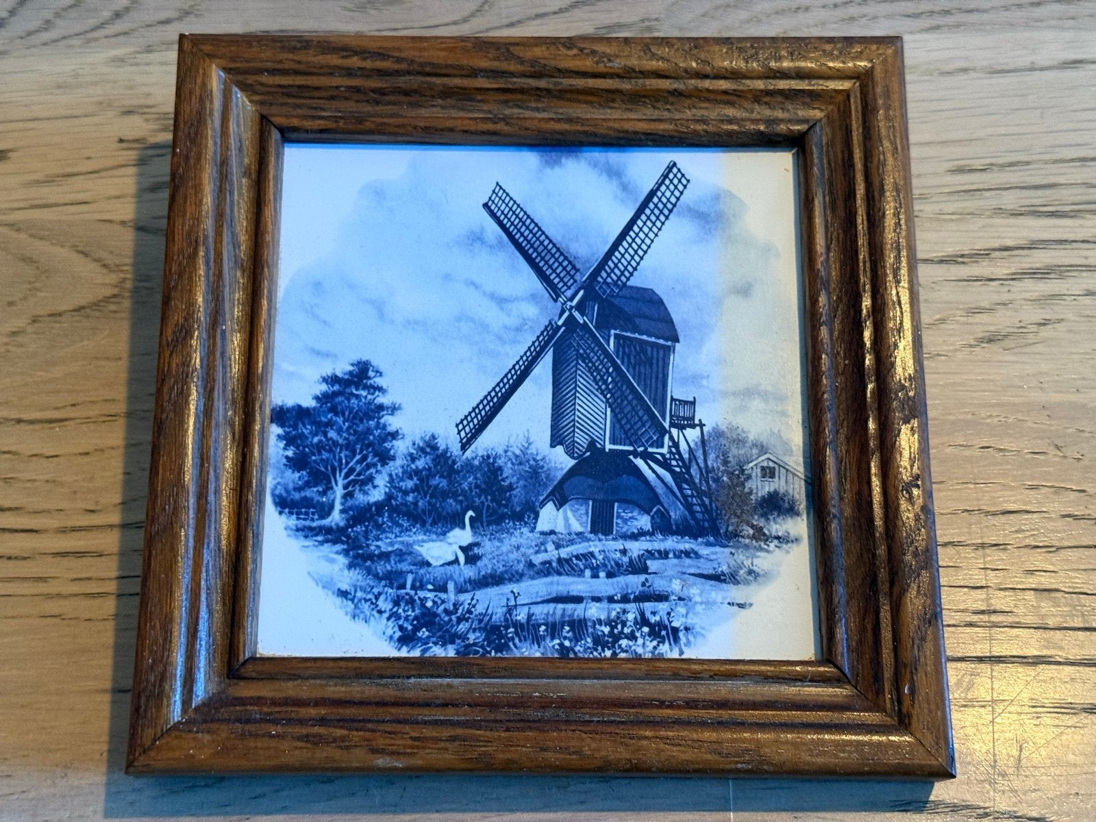 Delfts blauw | met molen en zwaan | Delfts blue | tegeltje, Verzenden