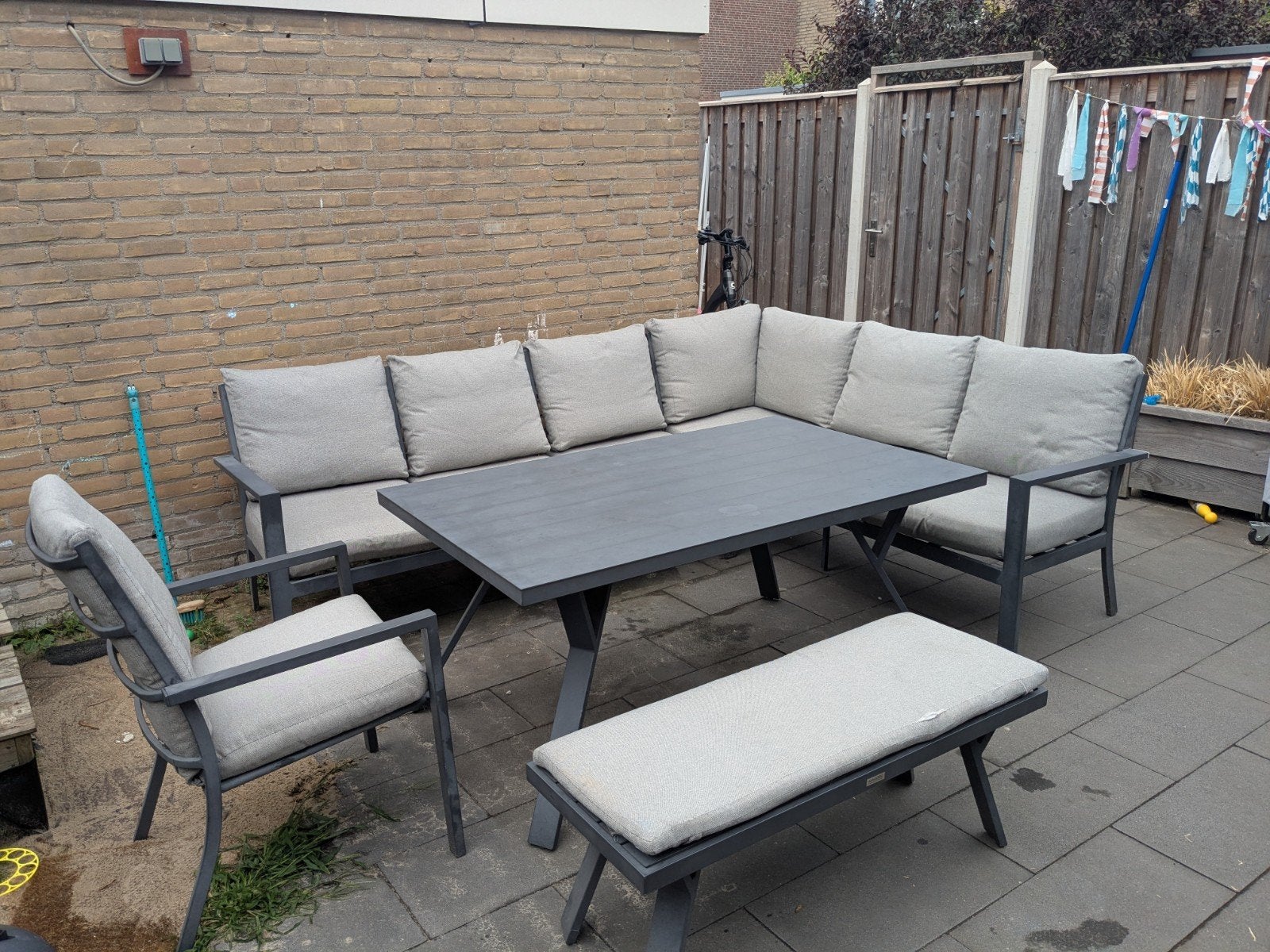 Dining Loungeset, Tuin en Terras, Ophalen, Gebruikt, Bank, Meer dan 8 zitplaatsen