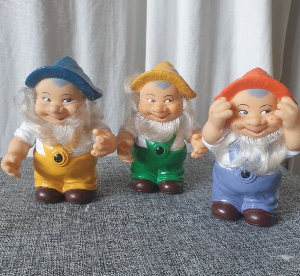 Vintage Eugene dwergen Sneeuwwitje 1993 3 stuks 2709, Gebruikt, -, -, Ophalen of Verzenden