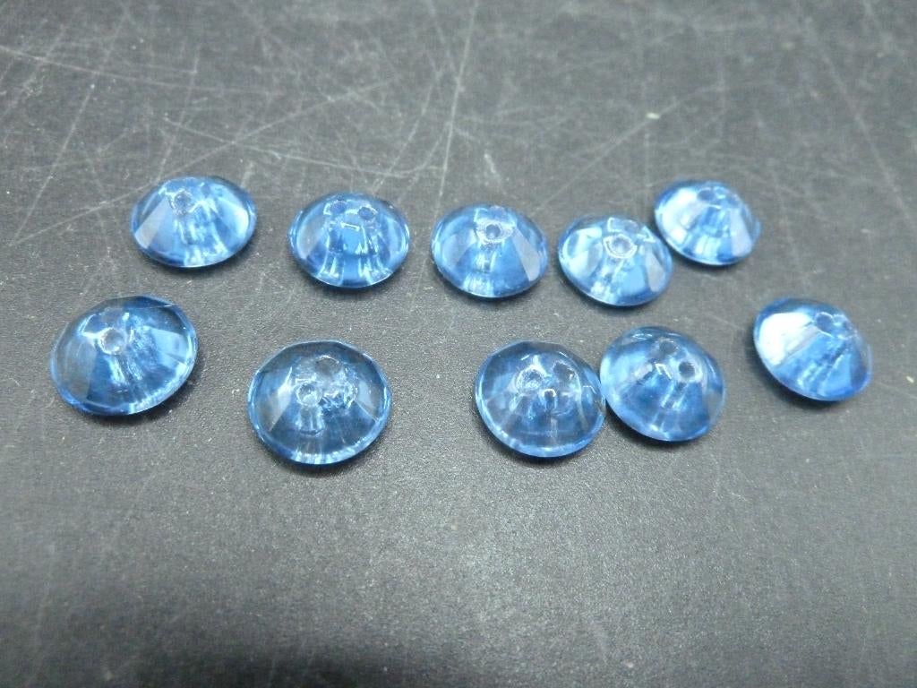 10 blauwe glazen knoopjes, Hobby en Vrije tijd, Ophalen of Verzenden, Nieuw, Knoop of Knopen