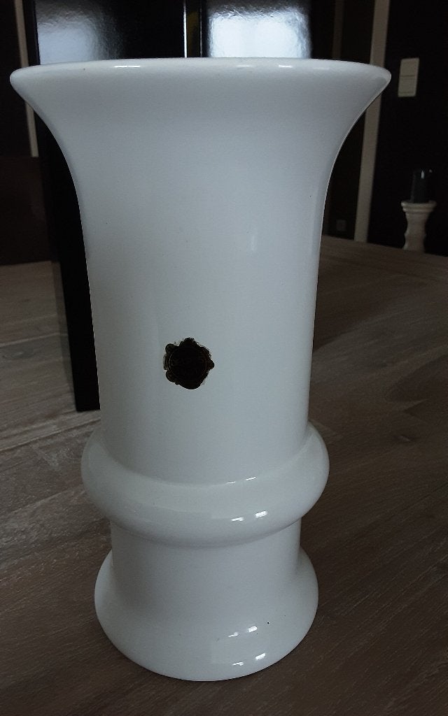 Vaas Delfts wit, 23 cm, Wit, Natuurlijk materiaal, Nieuw