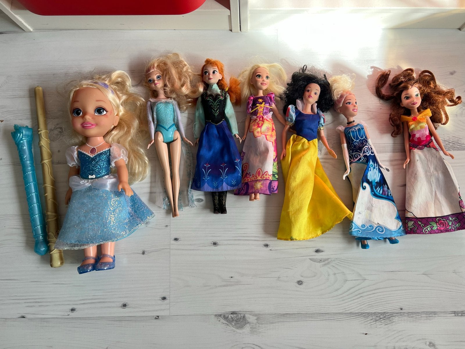 Grote collectie Disney prinsessen poppen (7 stuks), Ophalen of Verzenden, Gebruikt, Overige typen