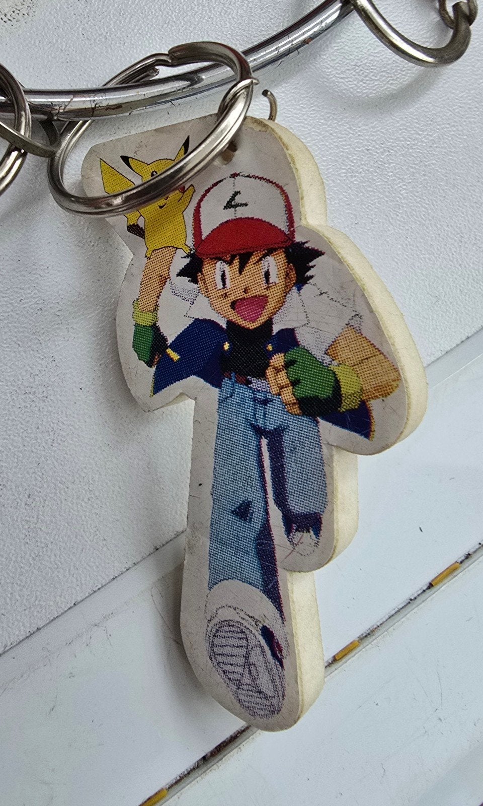 Vintage Pokémon sleutelhanger Ash Ketchum en Pikachu, Ophalen of Verzenden, Gebruikt, Knuffel of Figuurtje