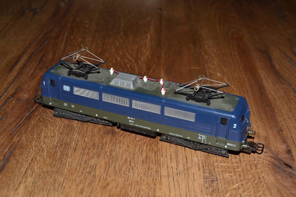 Lima DB 18411-7 blauw, Gebruikt, Locomotief, Gelijkstroom of Wisselstroom, Ophalen of Verzenden
