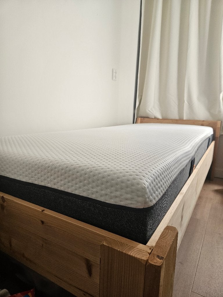 Single bed met matras en lattenbodem, Ophalen, Gebruikt, Eenpersoons, 80 cm