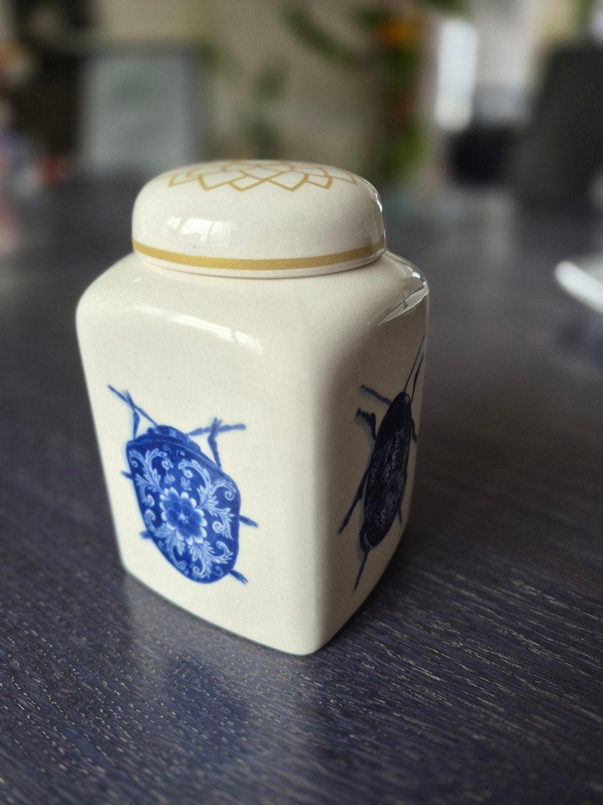 Royal Delfsblauw keramische thee bus bug, Ophalen of Verzenden