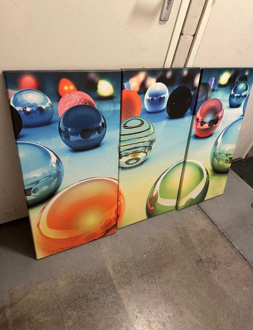 Drieluik canvas schilderije., Ophalen of Verzenden, Gebruikt, Schilderij