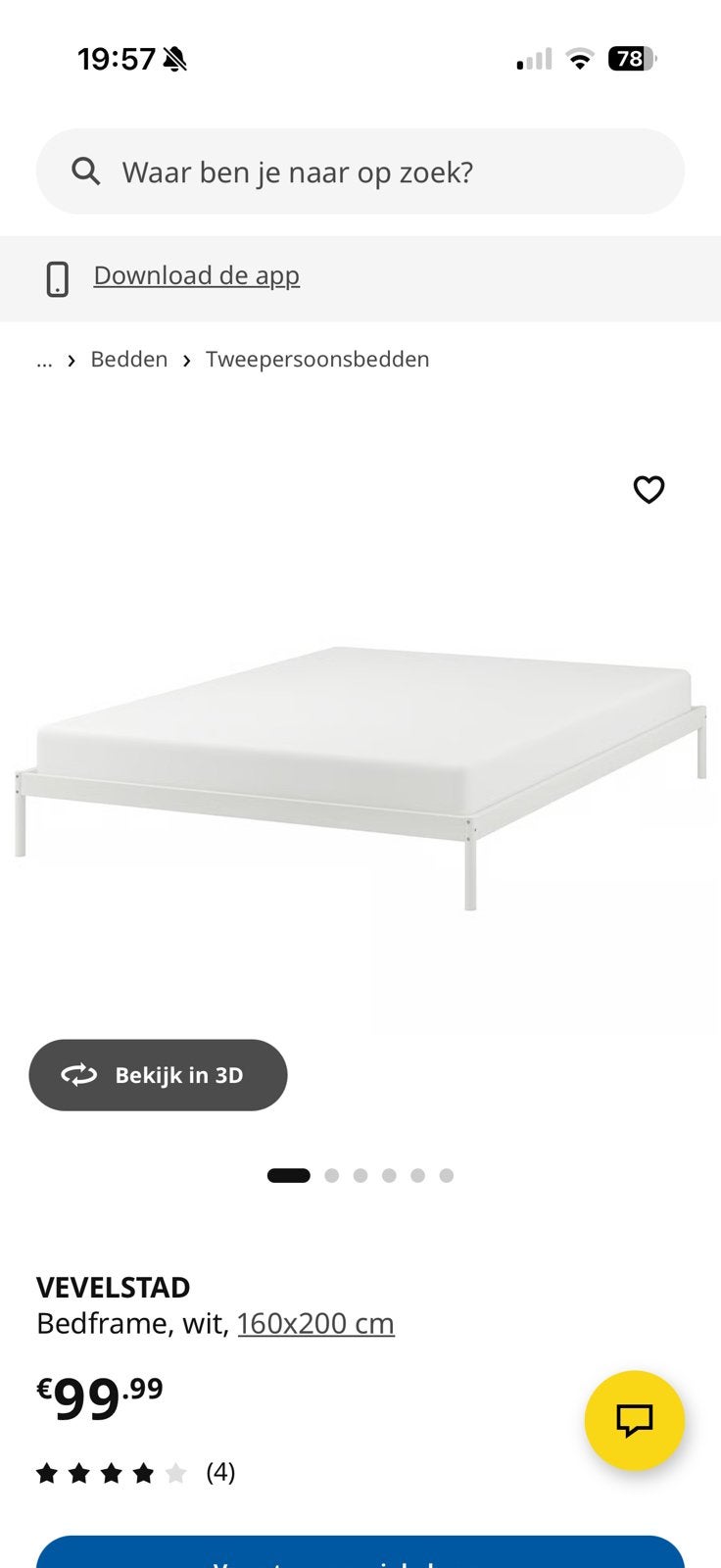 160x200 inclusief lattenbodem, Ophalen, 150 tot 200 cm, Zo goed als nieuw, Minder dan 100 cm
