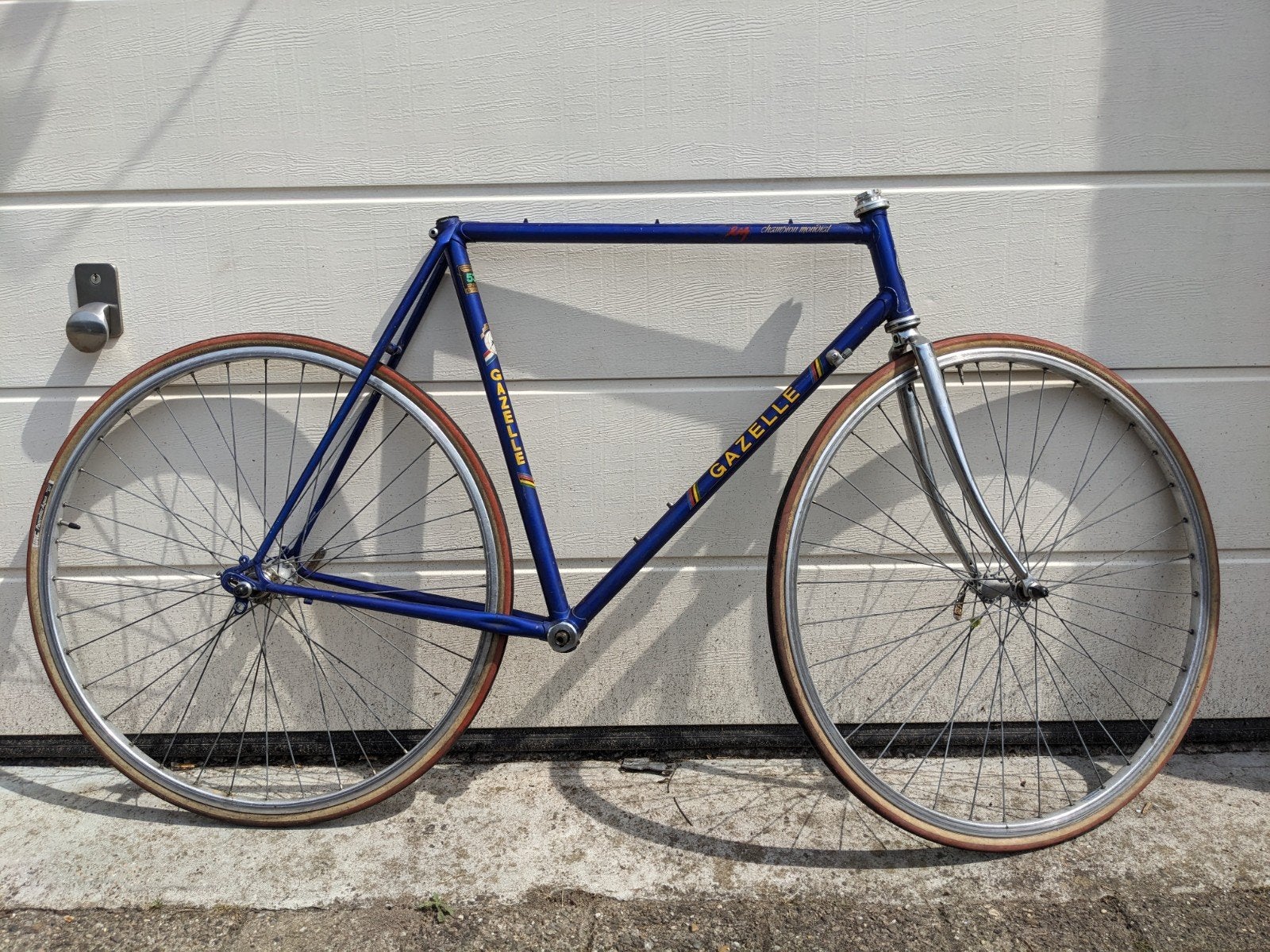 Gazelle Champion Mondial A-Frame (1985) framemaat 56 cm, Fietsen en Brommers, Fietsonderdelen, Ophalen, Frame, Gebruikt, Staal