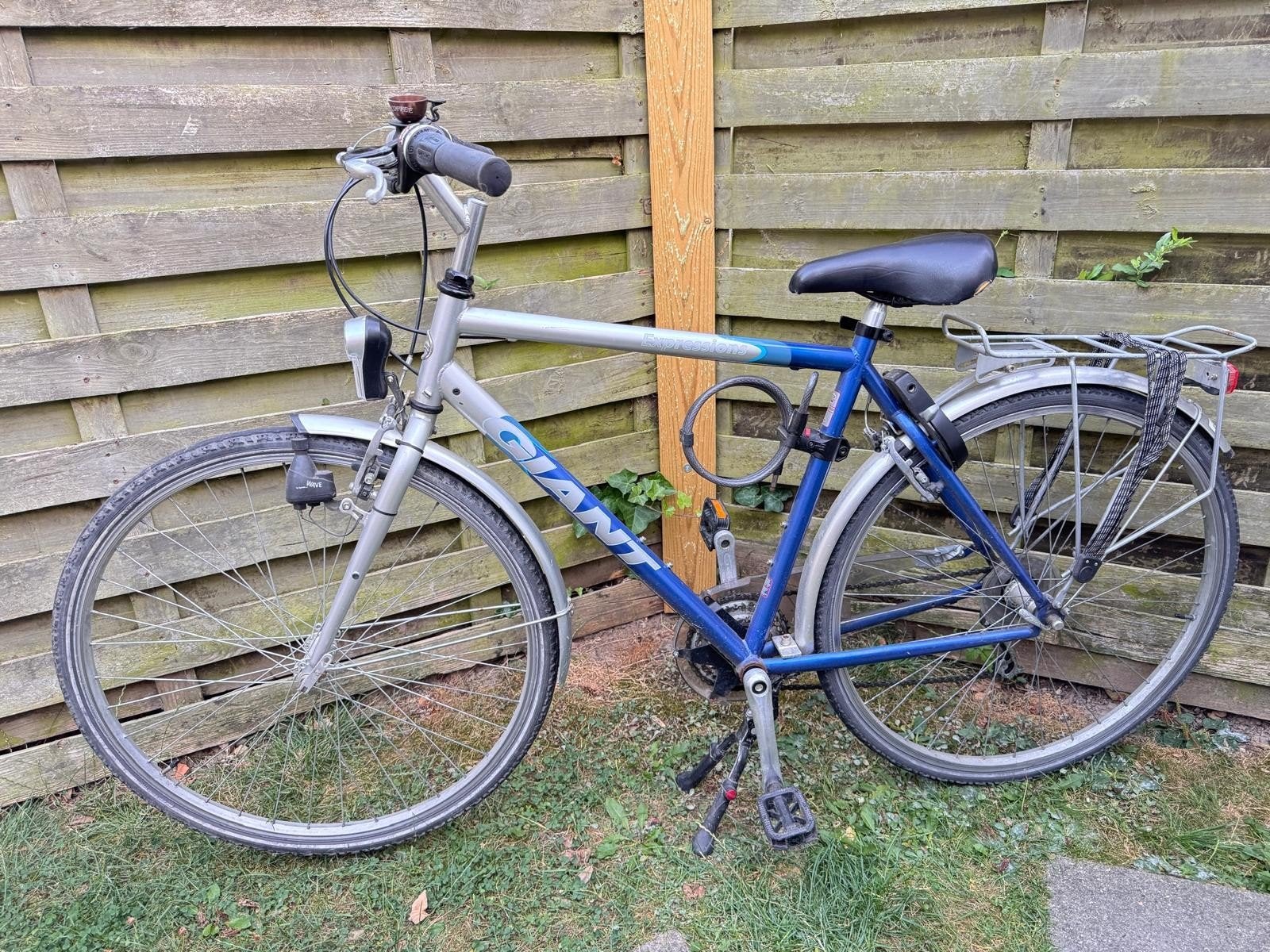 Giant Expressions Herenfiets - Maat L - Blauw/Zilver, Ophalen, Gebruikt, Velgrem, Versnellingen