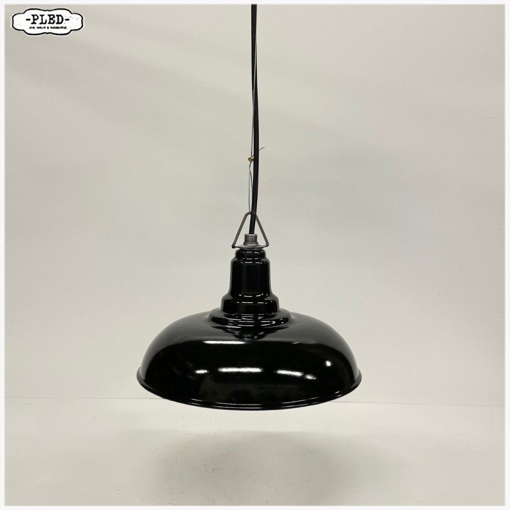 Zwart geëmailleerde hanglamp, met snoer, fitting, Huis en Inrichting, Lampen | Hanglampen, Nieuw, Ophalen of Verzenden, Nb, Nb