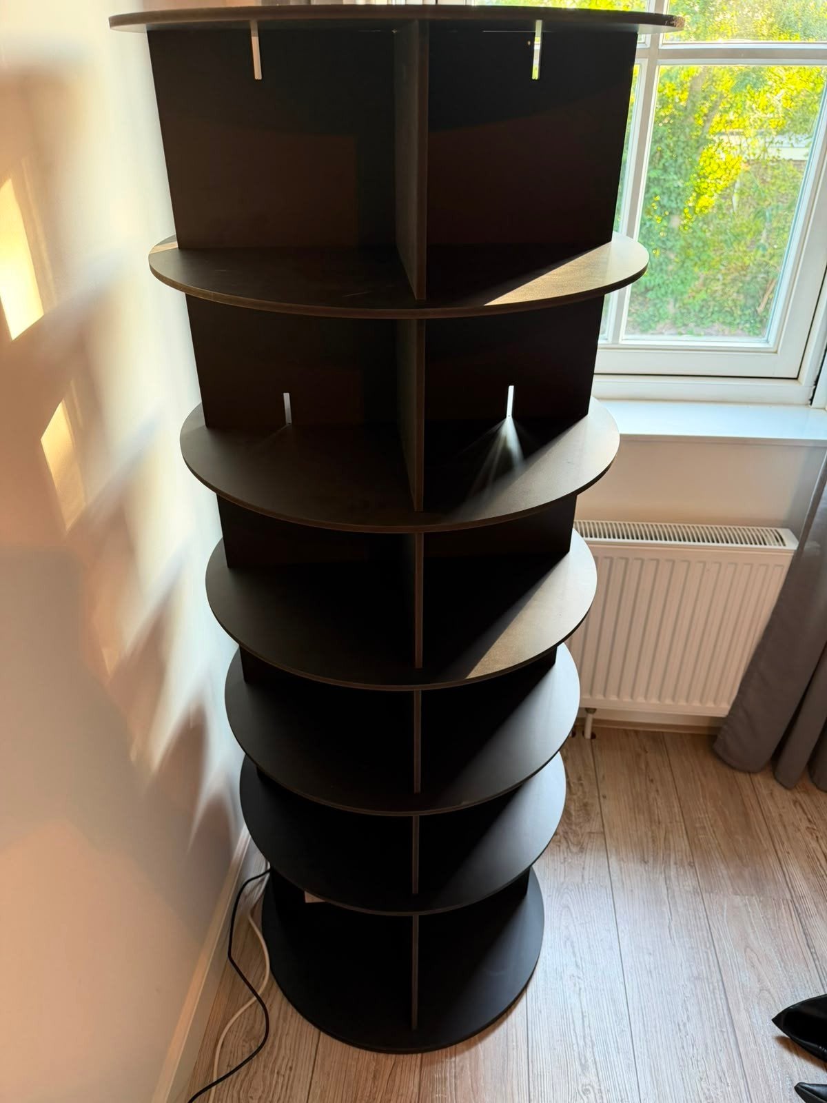 Draaiend schoenenrek zwart, Ophalen, Nieuw