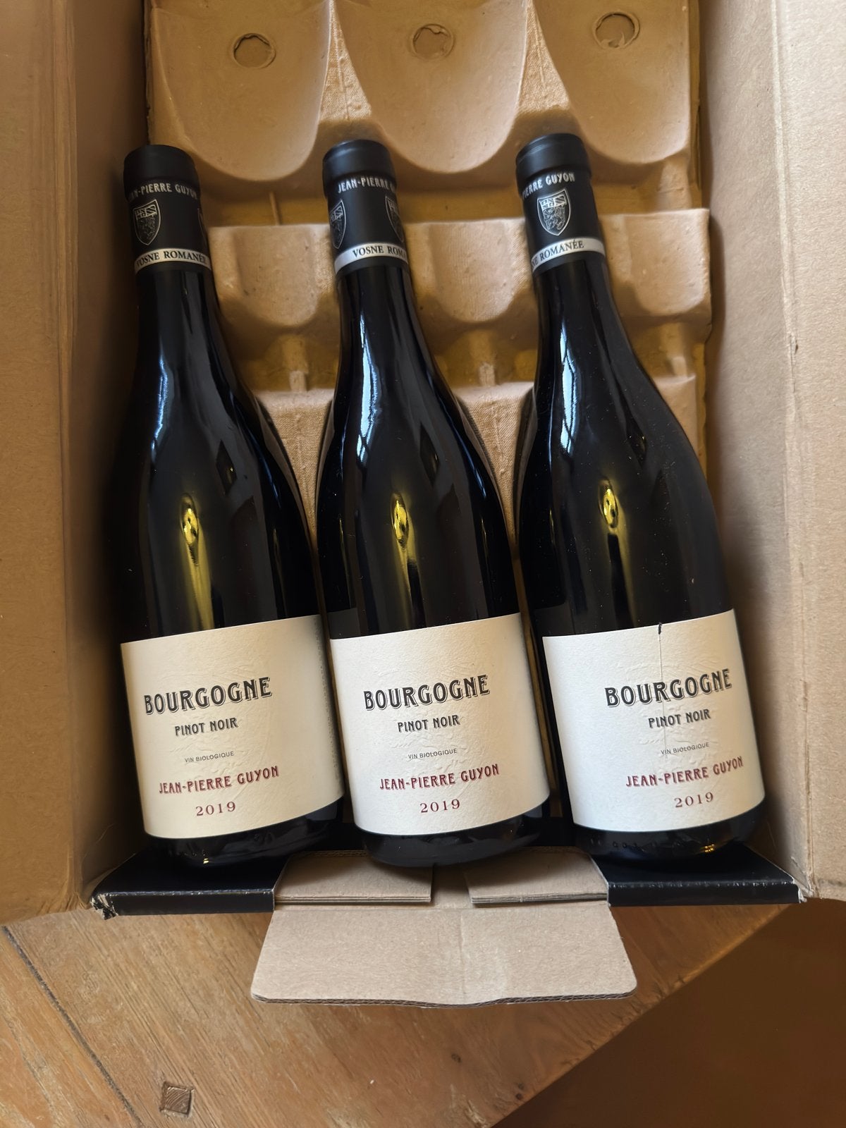 3x Jean-Pierre Guyon Bourgogne Pinot Noir 2019, Ophalen of Verzenden, Zo goed als nieuw, Frankrijk, Rode wijn