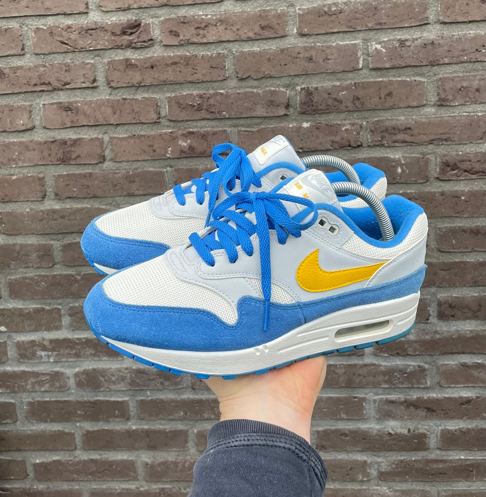 Nike Air Max 1 Signal Blue, Kleding | Heren, Schoenen, Zo goed als nieuw, Sneakers of Gympen, Overige kleuren, Ophalen of Verzenden