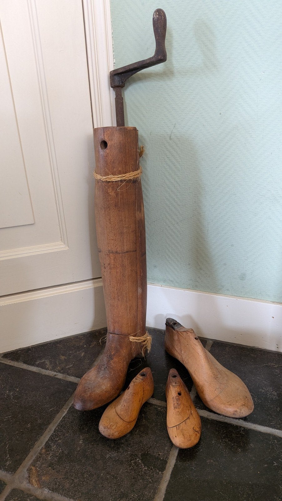 Antieke Schoenleesten en houten Laarzenknecht, Antiek en Kunst, Ophalen of Verzenden