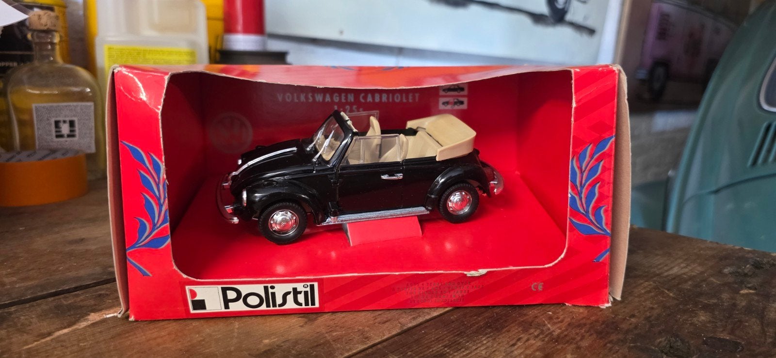 Polistil Volkswagen Kever Cabriolet Diecast Model, Ophalen of Verzenden, Zo goed als nieuw, Auto, Overige merken