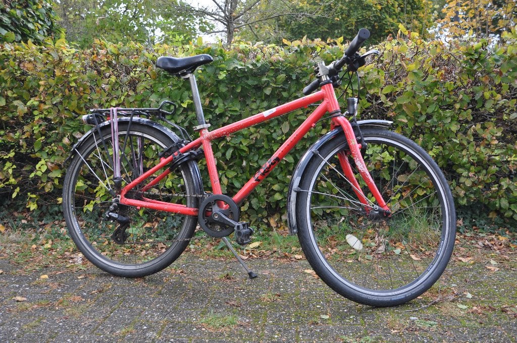 Frog 69 rode lichtgewicht kinderfiets 26", 7 versnellingen, 20 inch of meer, Gebruikt, Velgrem, Frog