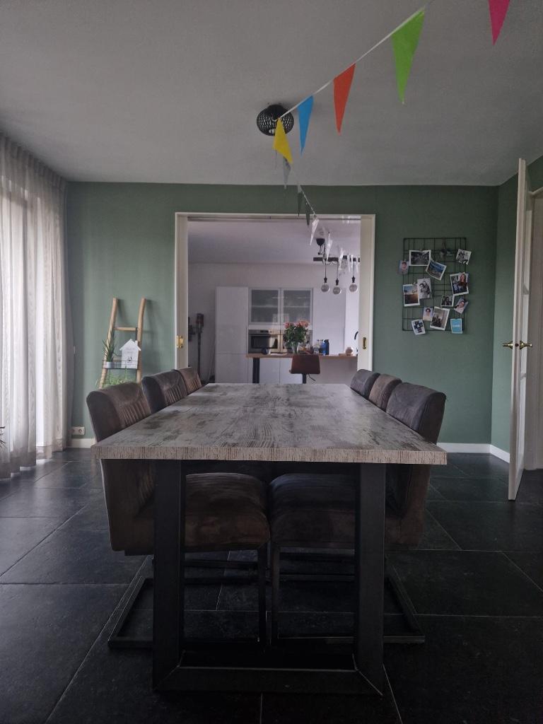 Salon- en eettafel set incl. stoelen, Huis en Inrichting, Tafels | Eettafels, Ophalen, Gebruikt, 100 tot 150 cm, 200 cm of meer