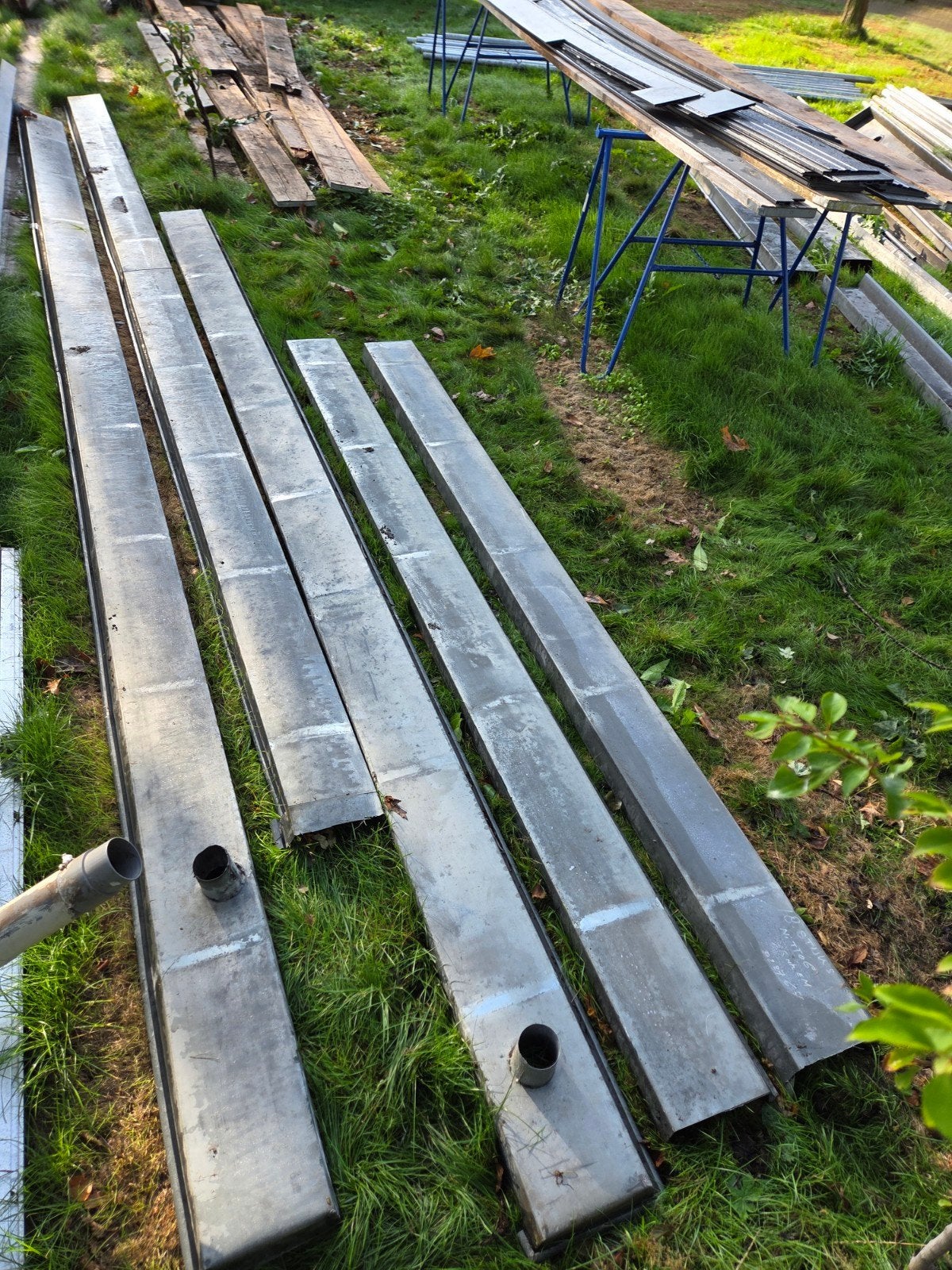 Partij zinken bakgoten B44 - 47 meter totaal, Ophalen, Gebruikt, 6 meter of meer, Zink