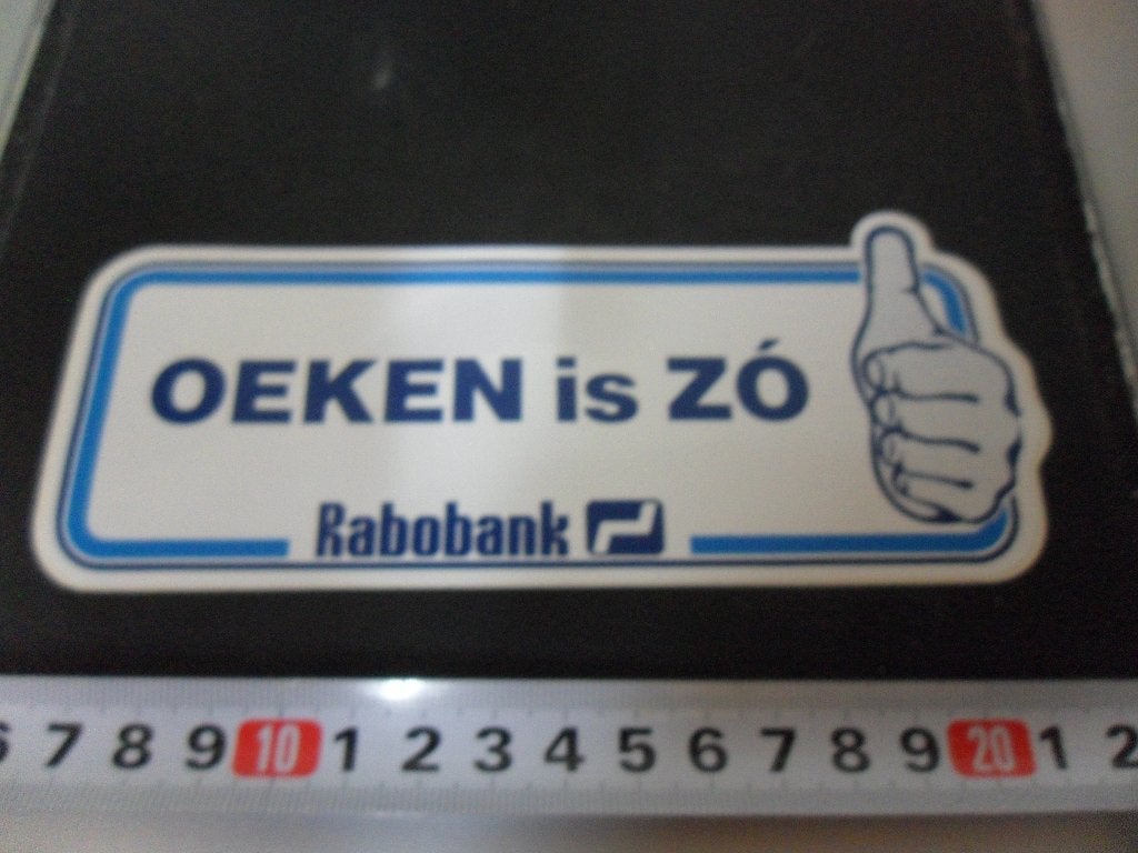 sticker OEKEN is Zó  Rabobank, Verzamelen, Stickers, Ophalen, Zo goed als nieuw