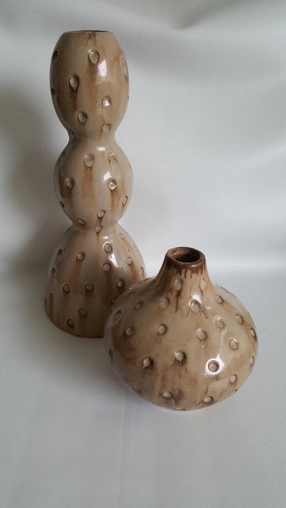 Vaas set aparte vorm hoog en lage bolvorm druppels deco, Ophalen, Steen, Overige kleuren, Zo goed als nieuw