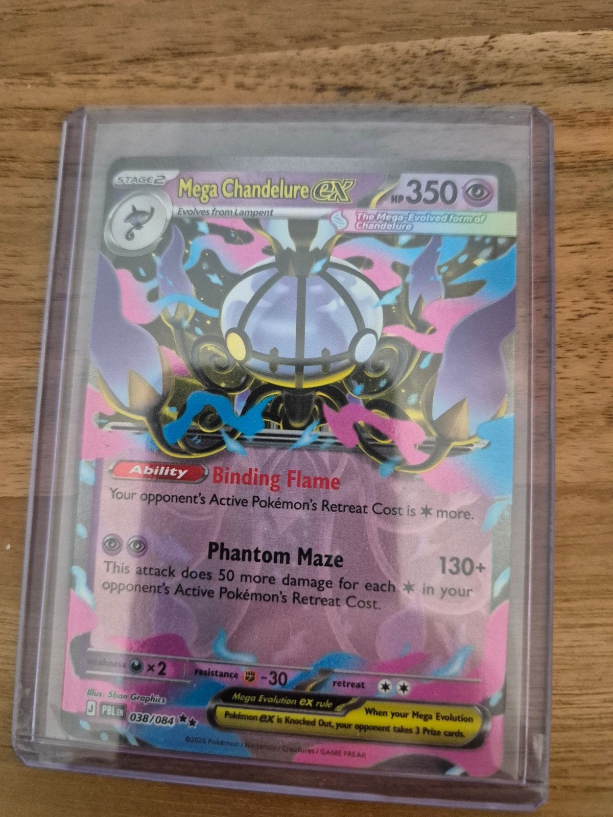 Mega Chandelure EX Pokémon kaart 038 pitch black, Ophalen of Verzenden, Zo goed als nieuw