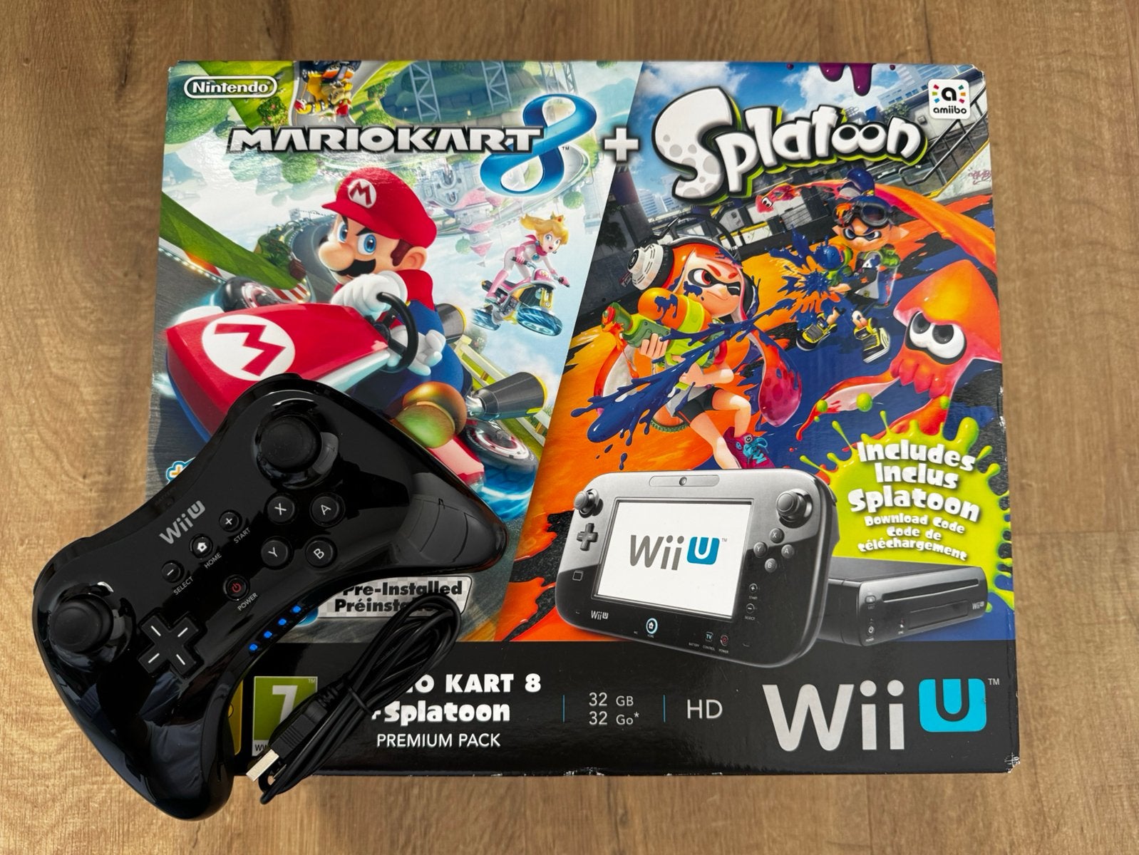Nintendo Wii U Mario Kart 8 & SPlatoon Pack & Pro controller, Spelcomputers en Games, Verzenden, Zo goed als nieuw, Met 1 controller