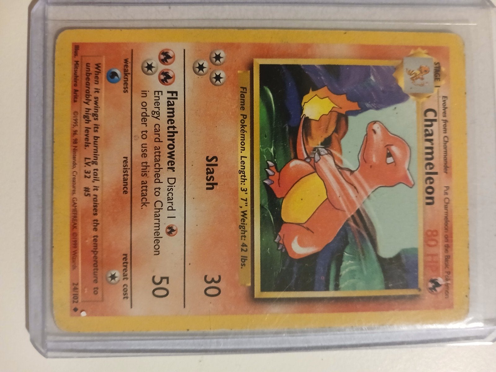 Pokémon Kaart Charmeleon 24/102 Base Set Vintage, Ophalen of Verzenden