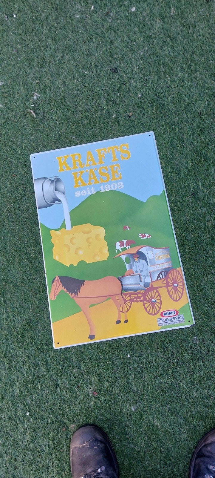 Vintage Kraft's Käse Emaille Reclamebord - Zeldzaam!, Ophalen of Verzenden