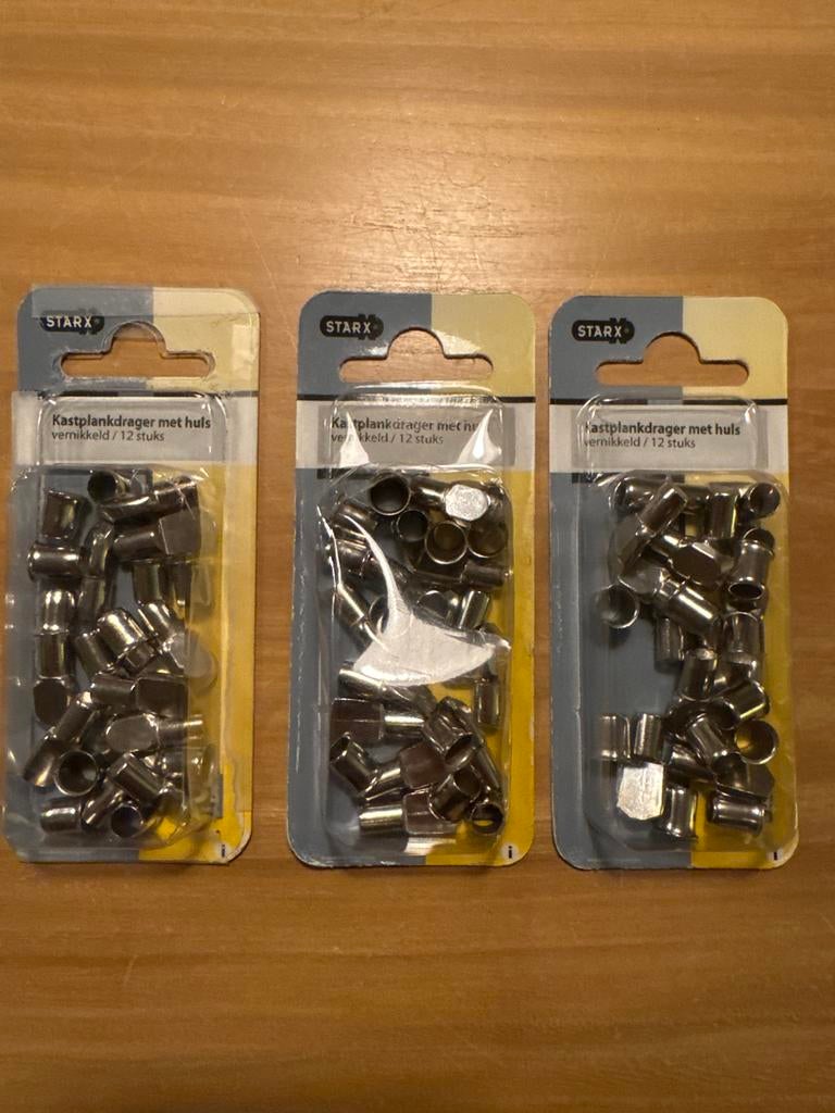 Starx Kastplankdragers met Huls Vernikkeld - 3x12 stuks, Ophalen of Verzenden, Nieuw, Overige typen