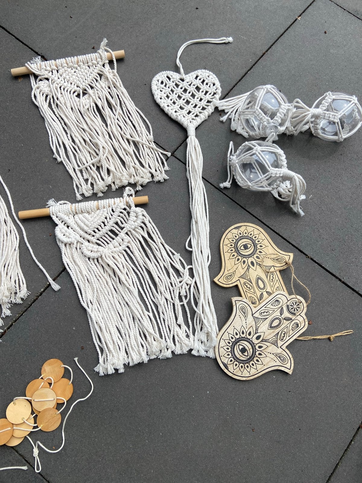 Diverse Wanddecoratie: Macramé, Hamsa, Huis en Inrichting, Ophalen, Gebruikt, Boho, Textiel