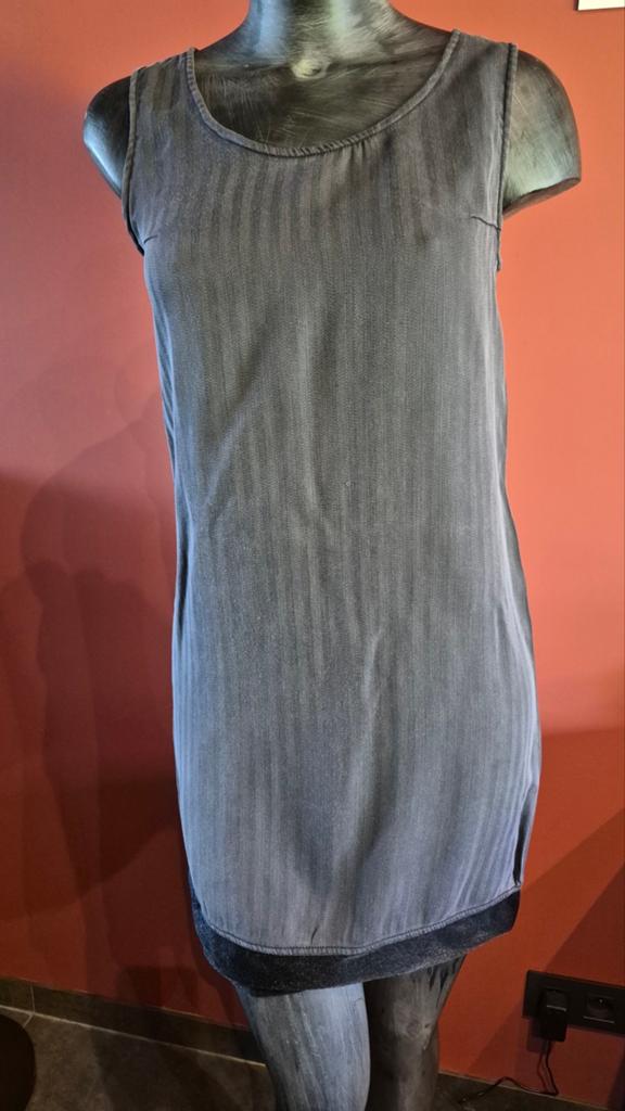 Vintage Designer Jurk Yoneda Kasuko Maat 36, Ophalen of Verzenden, Yoneda Kasuko, Maat 36 (S), Grijs