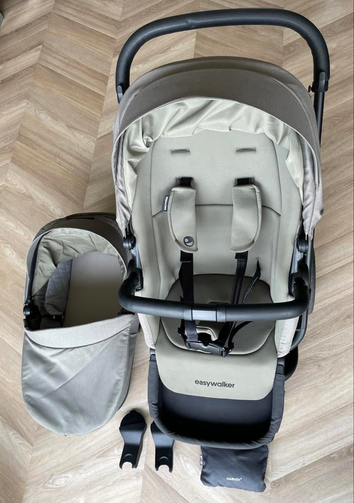 Easywalker Harvey3 Combiwagen met reiswieg en zitje, Gebruikt, Combiwagen, Verstelbare duwstang, Ophalen