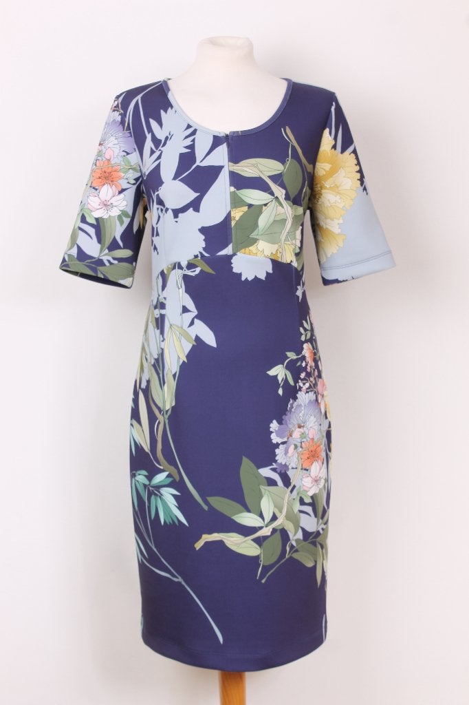 Gebloemde jurk van KYRA & CO maat 42, Kleding | Dames, Jurken, Blauw, Maat 42/44 (L), Ophalen of Verzenden, Zo goed als nieuw