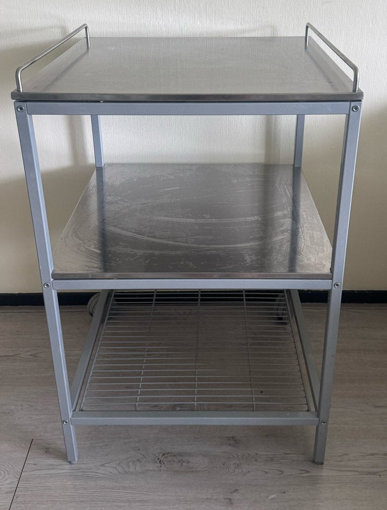 Roestvrijstalen Keukentrolley - 54x54x83 cm, Ophalen, Gebruikt, Metaal, Zilver
