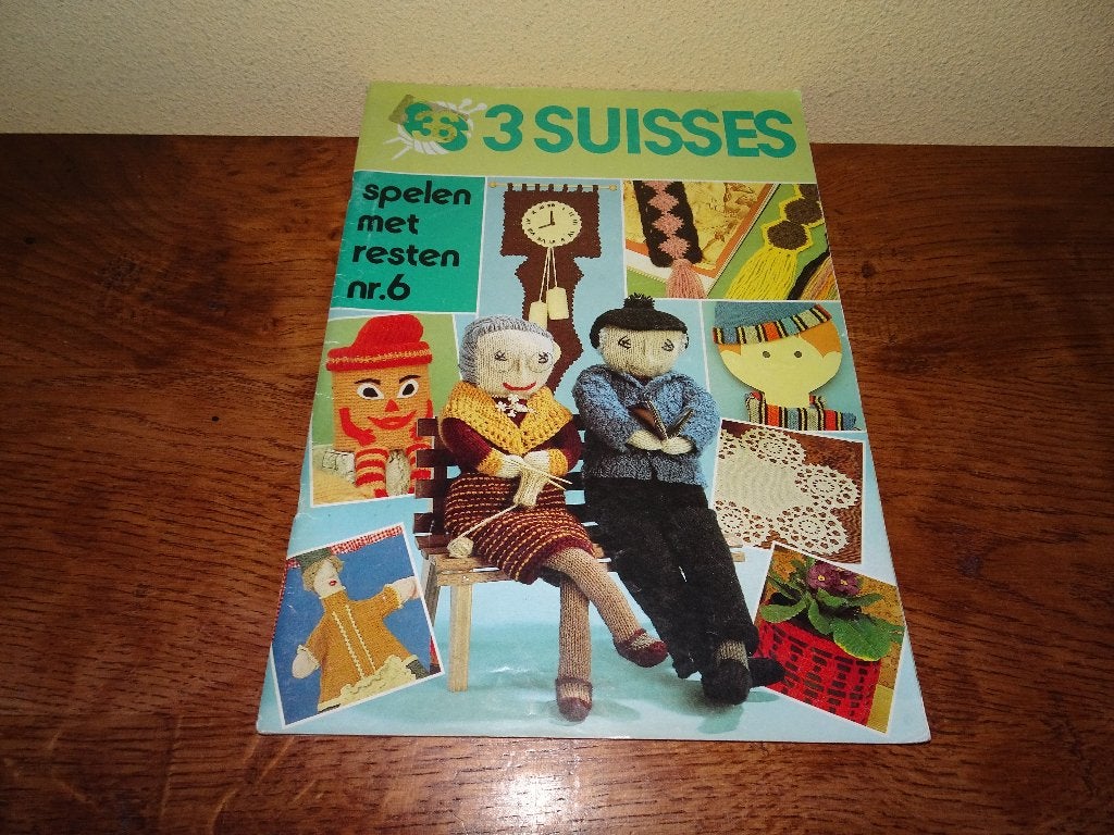 3 Suisses spelen met resten nr. 6 brei-haakpatronen, Ophalen of Verzenden, Gebruikt, Breien of Haken, Patroon of Boek
