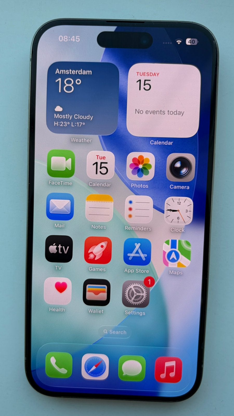 Apple Iphone 15 Pro 128 gb Natural , nieuwe batterij, Telecommunicatie, Ophalen, 128 GB, Zo goed als nieuw, Zonder simlock