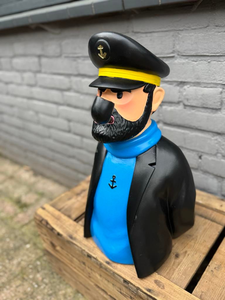 Kuifje Kapitein Haddock beeld / buste, Verzamelen, Beelden en Beeldjes, Ophalen, Zo goed als nieuw, Mens