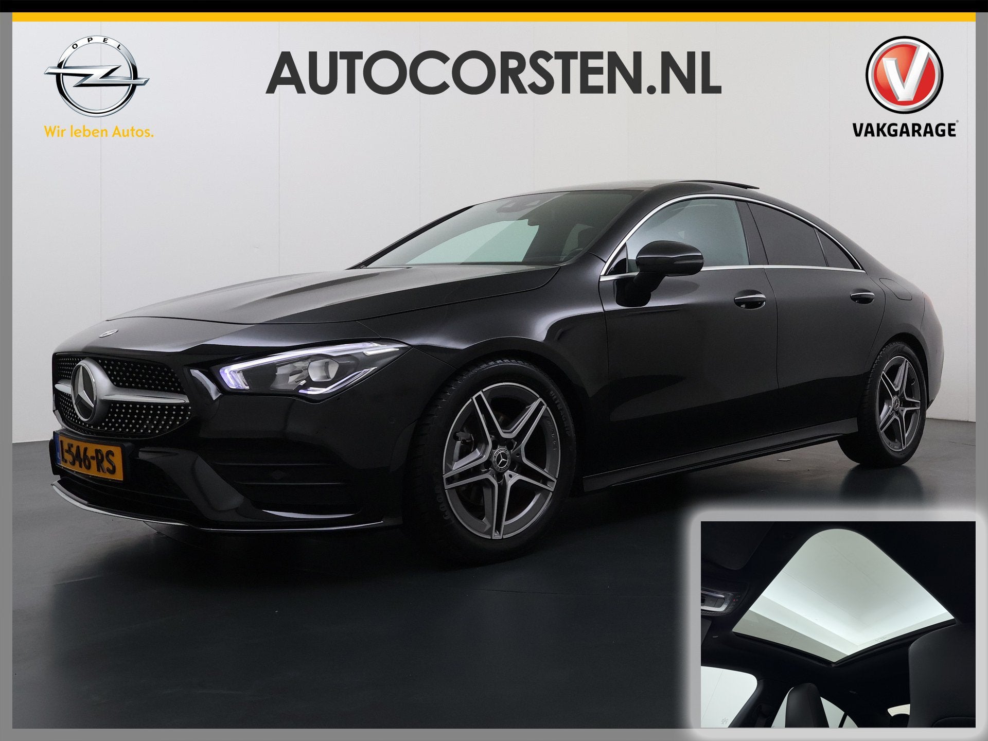 Mercedes-Benz CLA-Klasse AUT-7 AMG Pano-dak Camera Widescree, Auto's, CLA, Gebruikt, 4 cilinders, Zwart