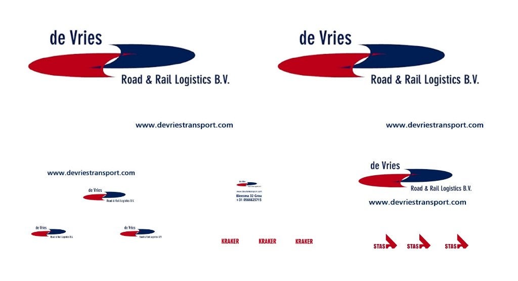 Vrachtauto decal 1:50 De Vries Road & Rail Logistics BV, Hobby en Vrije tijd, Modelauto's | 1:50, Verzenden, Nieuw, Bus of Vrachtwagen