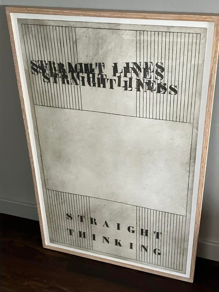 Ets/aquatint Leo van Vugt “Straight Lines” (1982), Antiek en Kunst, Kunst | Etsen en Gravures, Ets, Genummerd, Gesigneerd, 1950 - 1999