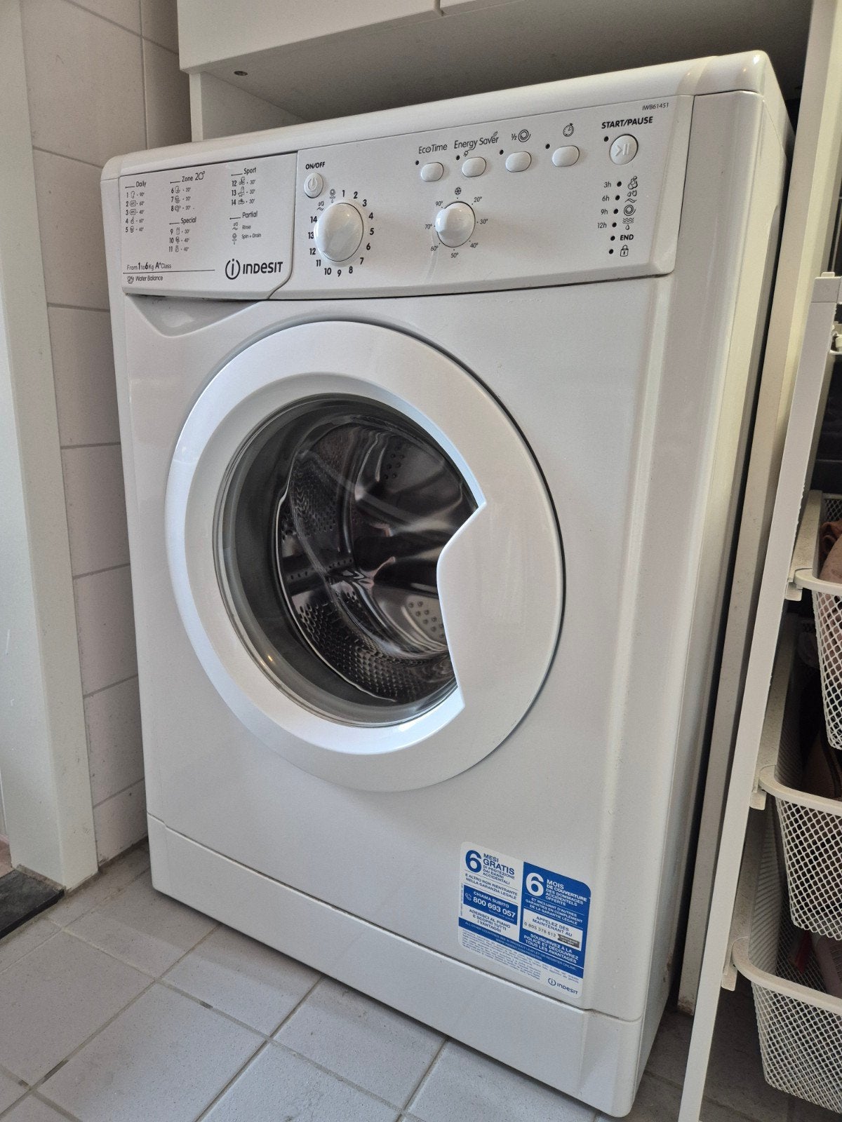 Wasmachine Indesit, Witgoed en Apparatuur, Ophalen, 1200 tot 1600 toeren, 4 tot 6 kg, Zo goed als nieuw